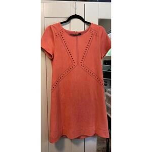 Design lab Dress Faux Micro Suede - peachy coral colour - super soft!